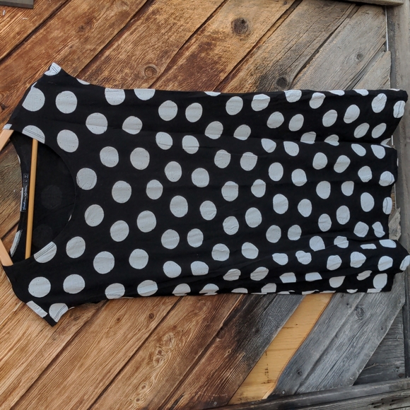 Gudrun Sjoden Tops - Gudrun Sjoden tunic jersey dress in black with white polka dots large